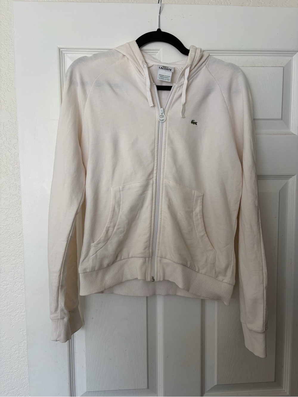 Lacoste Women's Cream Full-Zip Hoodie Jacket